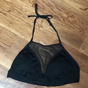 Black high neck and high waist bathing suit